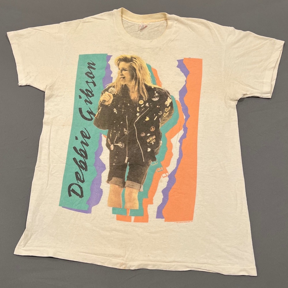 Vintage 1989 Debbie Gibson Electric Youth Tour Shirt Hanes Large 80s Pop Concert